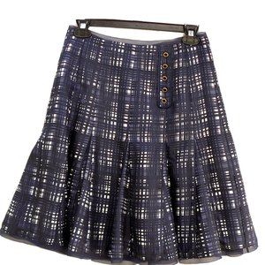 TORY BURCH Wess Silk Normandy Blue Pleated Skirt